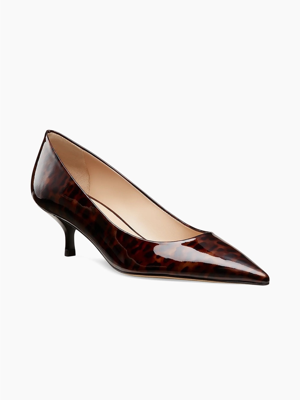 Stuart Weitzman Stuart Power 50 Tortoiseshell Patent Leather Pumps, Size 7.5